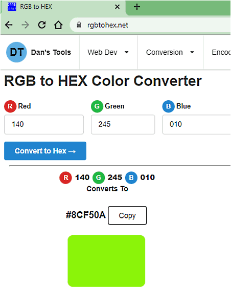 RGB转HEX，RGB转HEX在线转换